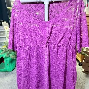 Torrid Vibrant Purple Lace Blouse